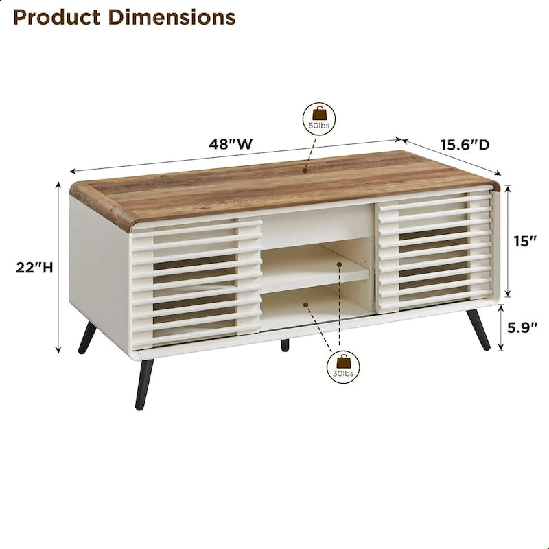 Table basse relevable Mid-Century Modern avec rangements