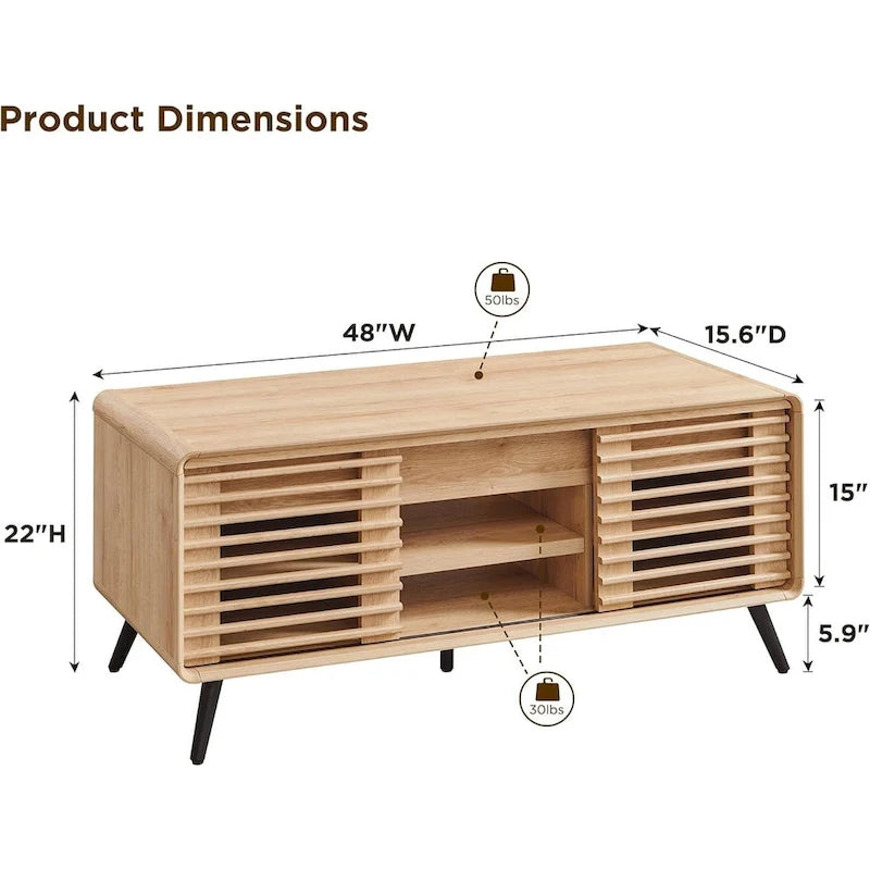 Table basse relevable Mid-Century Modern avec rangements