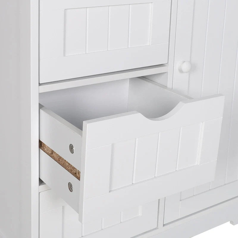 Meuble de rangement sur pied pour salle de bain VEIKOUS avec 4 tiroirs