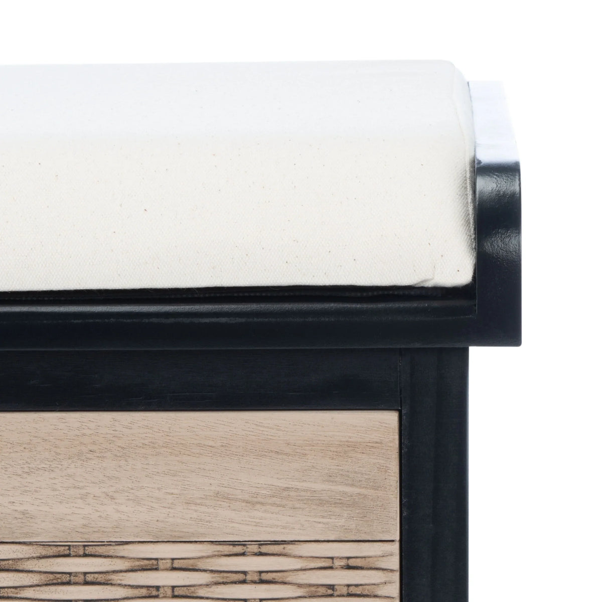 Banc de rangement SAFAVIEH Fiorello avec coussin et 3 tiroirs - 47,3 L x 15 P x 19 H - 47 L x 15 P x 19 H