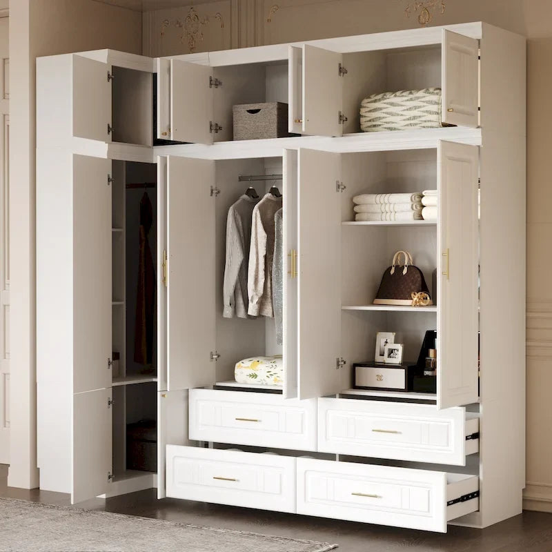93,9H/74,2H Armoires Penderie Placard Meuble Tiroirs de rangement suspendus