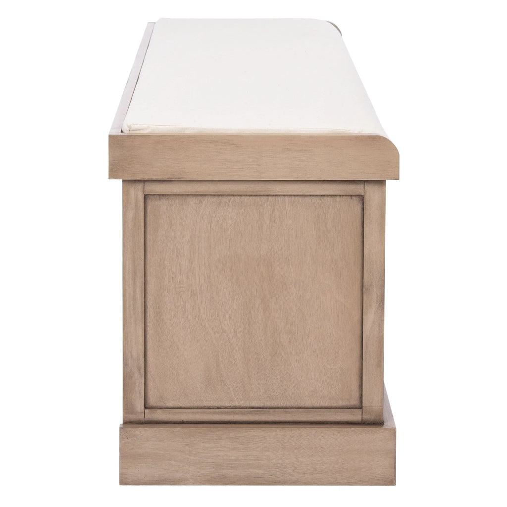 Banc de rangement SAFAVIEH Fiorello avec coussin et 3 tiroirs - 47,3 L x 15 P x 19 H - 47 L x 15 P x 19 H