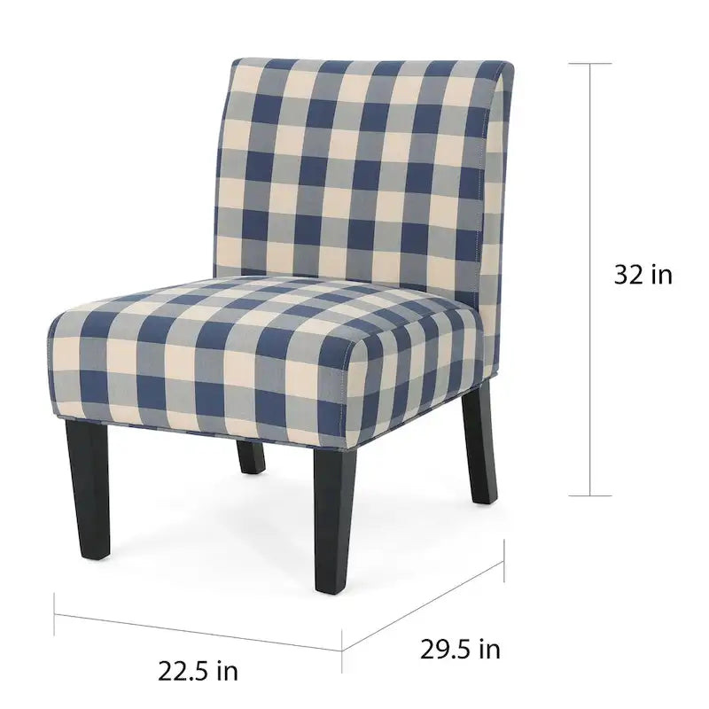 Fauteuil d'appoint crapaud capitonné bas — Tissu à motif géométrique et pieds coniques noirs mats