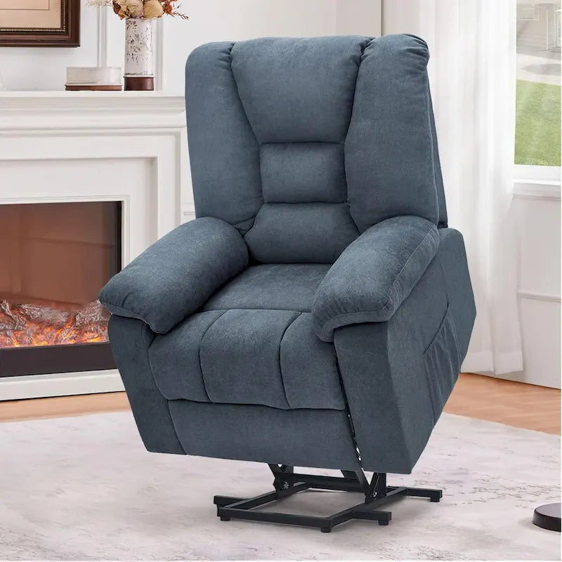 Fauteuil inclinable releveur avec massage, port de chargement USB et porte-gobelet