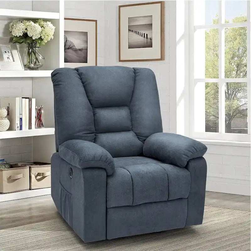 Fauteuil inclinable releveur avec massage, port de chargement USB et porte-gobelet