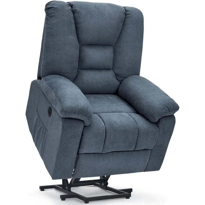 Fauteuil inclinable releveur avec massage, port de chargement USB et porte-gobelet