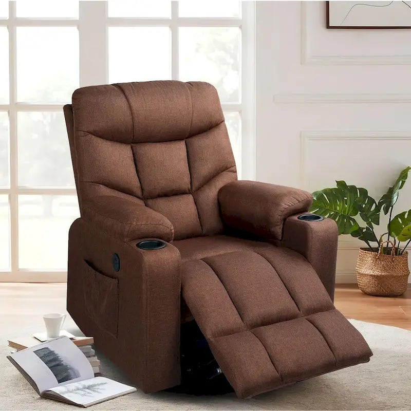 Fauteuil inclinable releveur avec massage, port de chargement USB et porte-gobelet