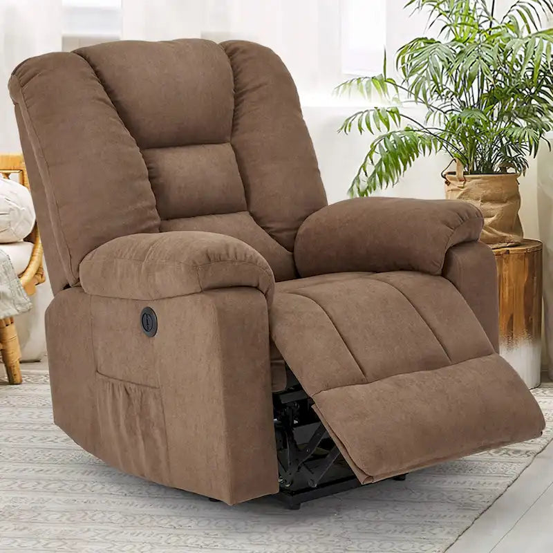 Fauteuil inclinable releveur avec massage, port de chargement USB et porte-gobelet