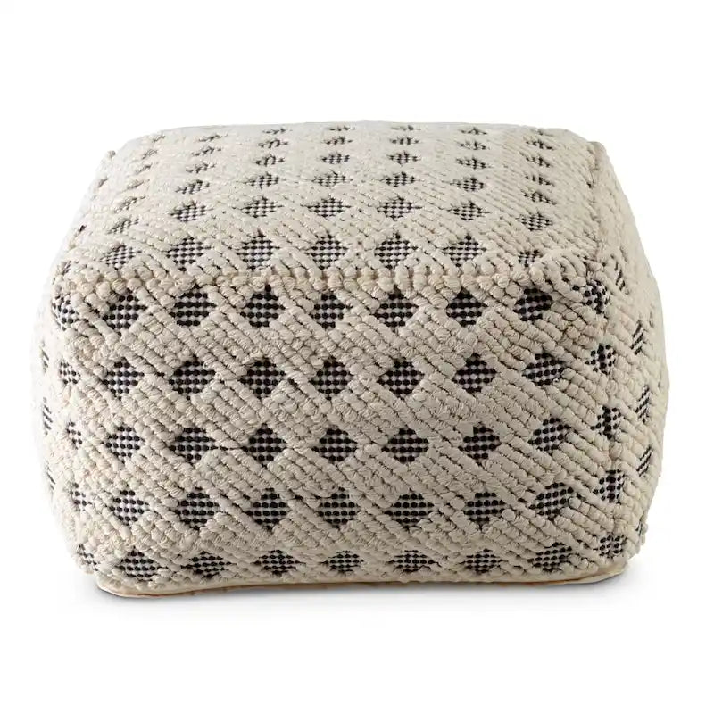 Coton fait main — Tissage gaufré diamant, repose-pieds et siège polyvalent