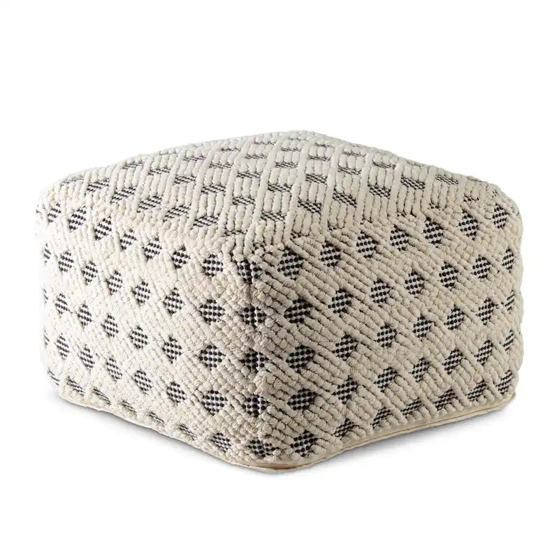 Coton fait main — Tissage gaufré diamant, repose-pieds et siège polyvalent