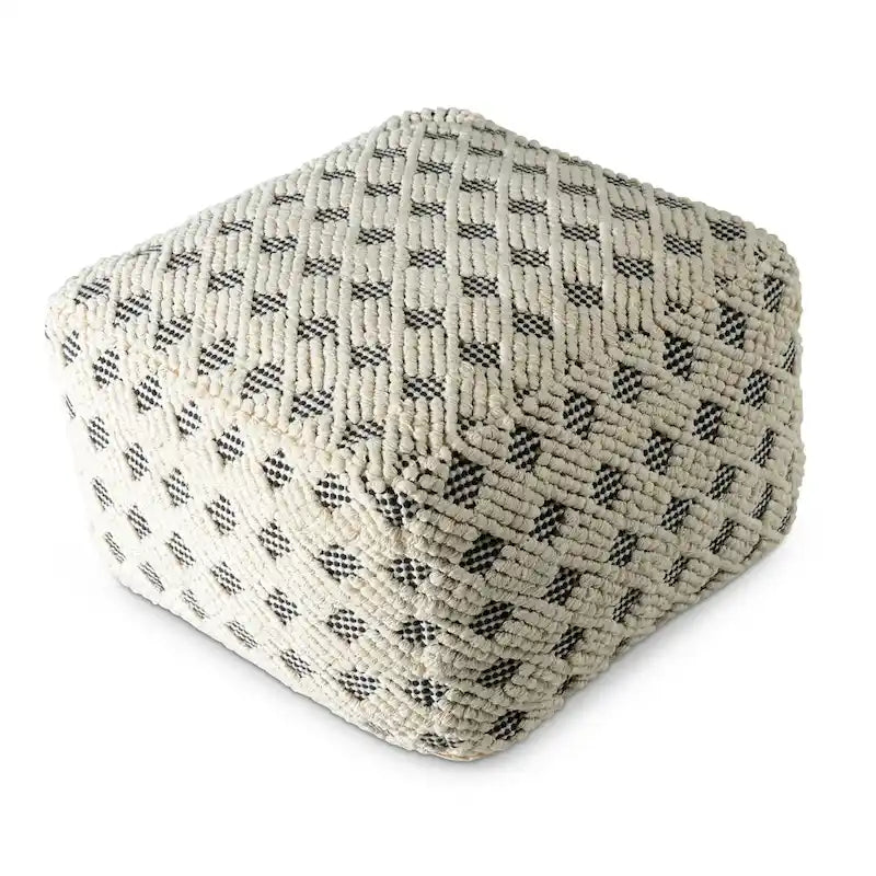 Coton fait main — Tissage gaufré diamant, repose-pieds et siège polyvalent