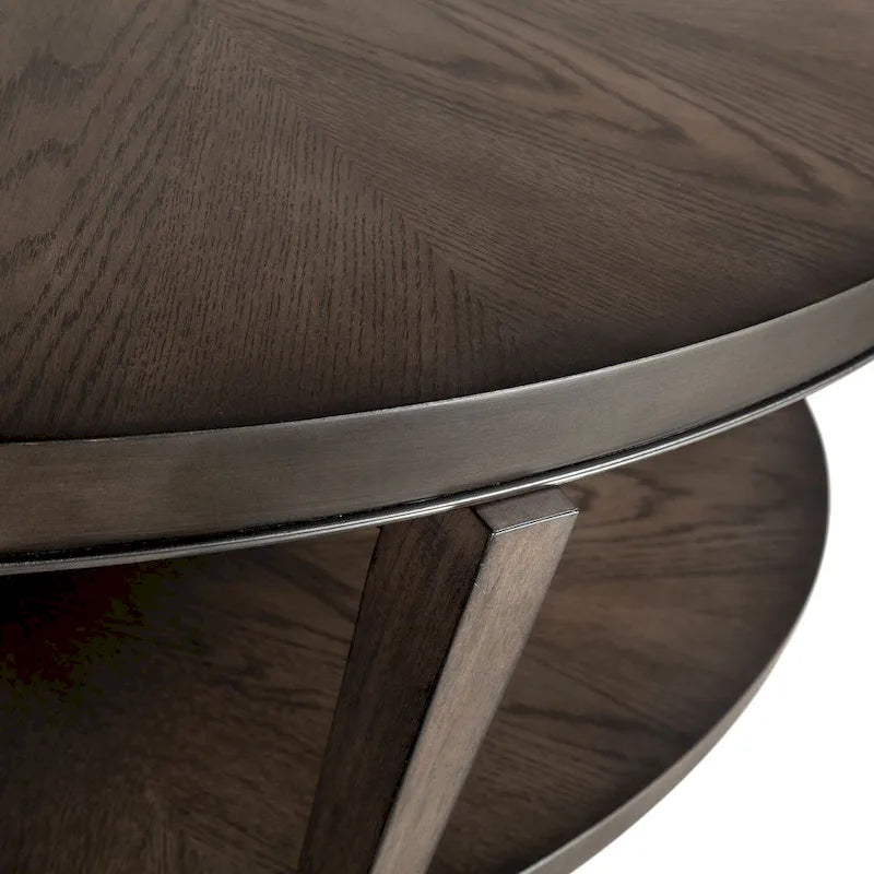 Table basse ovale avec roulettes et étagère de rangement inférieure