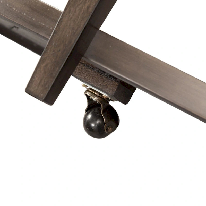 Table basse ovale avec roulettes et étagère de rangement inférieure