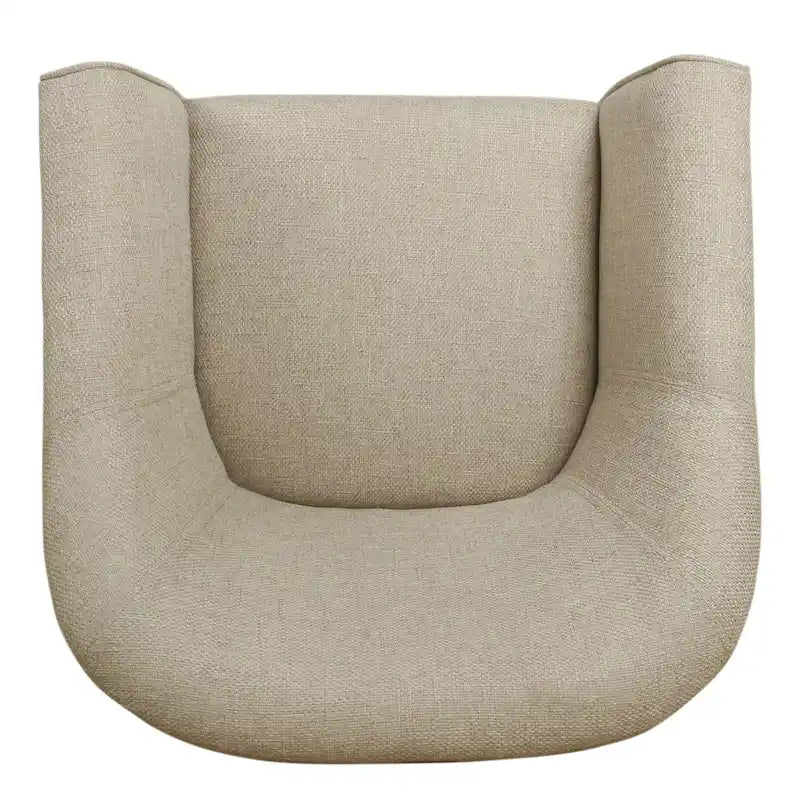 Fauteuil rembourré en forme de tonneau – Style moderne du milieu du siècle, coussin semi-ferme et pieds en bois