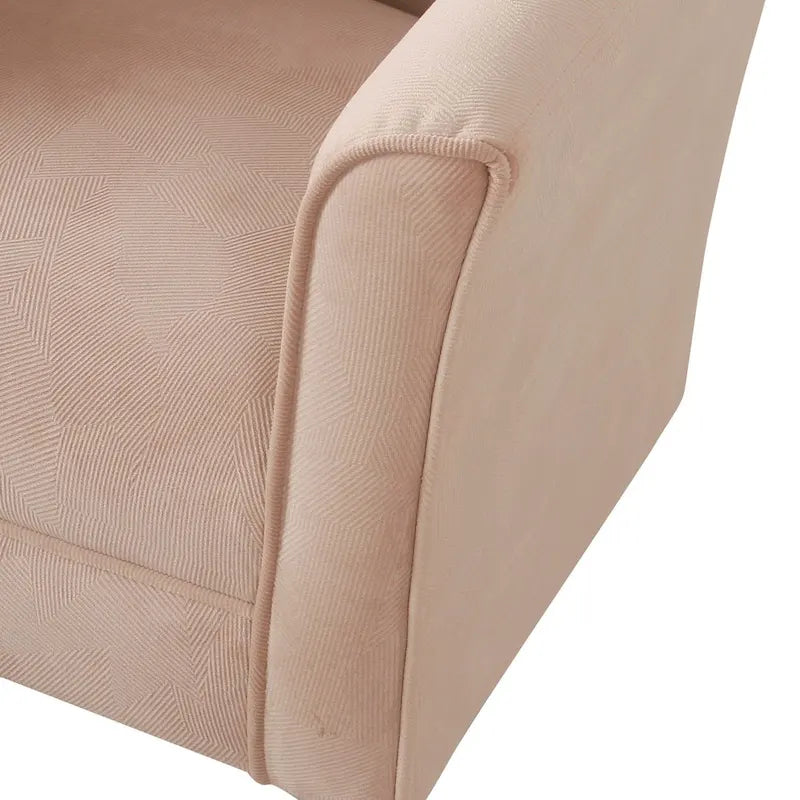 Fauteuil rembourré en forme de tonneau – Style moderne du milieu du siècle, coussin semi-ferme et pieds en bois