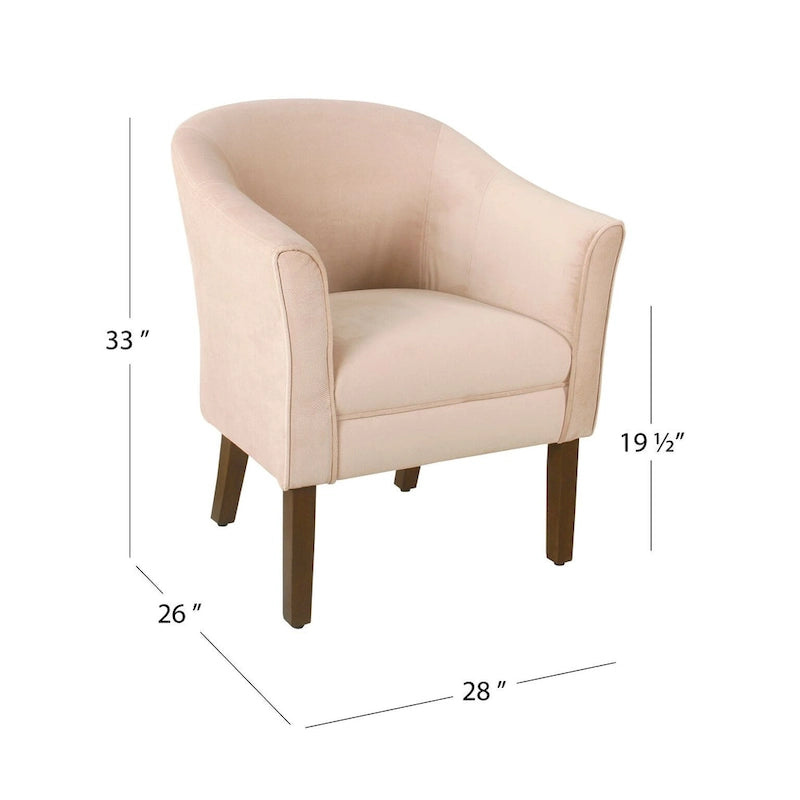 Fauteuil rembourré en forme de tonneau – Style moderne du milieu du siècle, coussin semi-ferme et pieds en bois