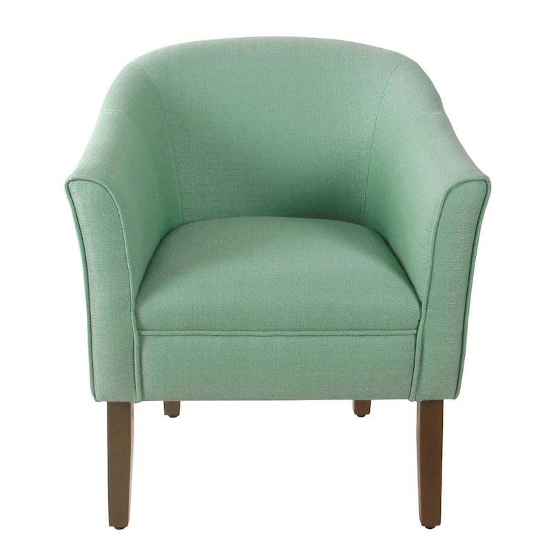 Fauteuil rembourré en forme de tonneau – Style moderne du milieu du siècle, coussin semi-ferme et pieds en bois