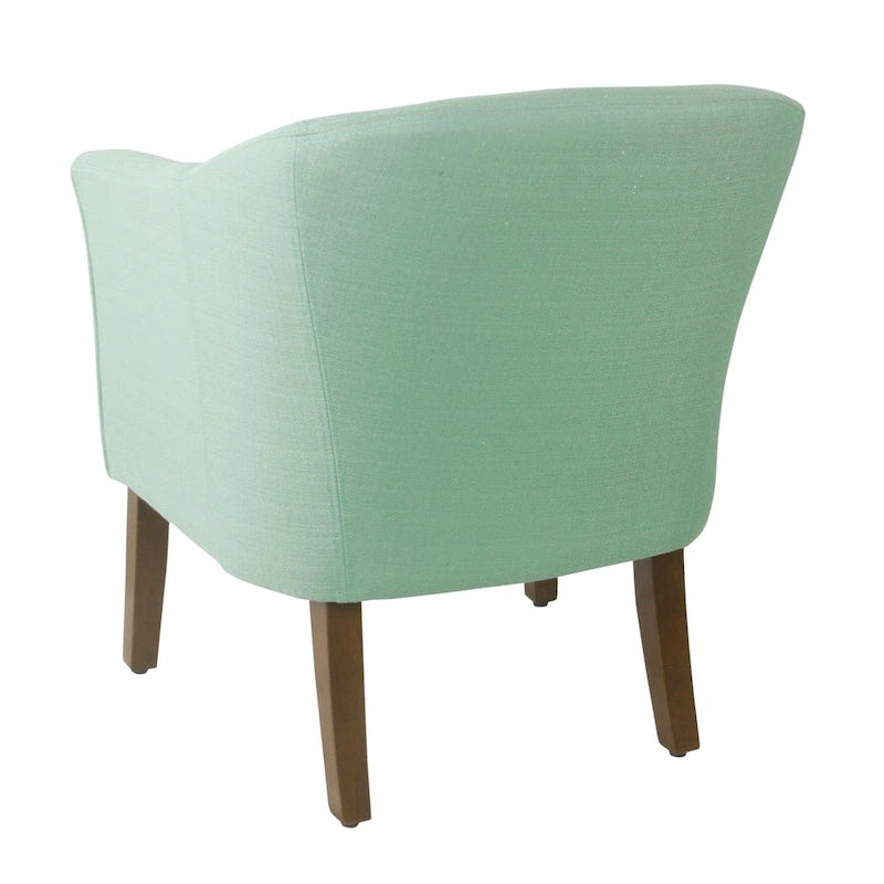 Fauteuil rembourré en forme de tonneau – Style moderne du milieu du siècle, coussin semi-ferme et pieds en bois