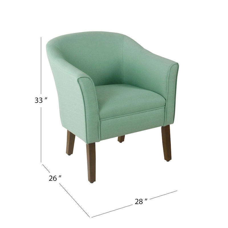 Fauteuil rembourré en forme de tonneau – Style moderne du milieu du siècle, coussin semi-ferme et pieds en bois
