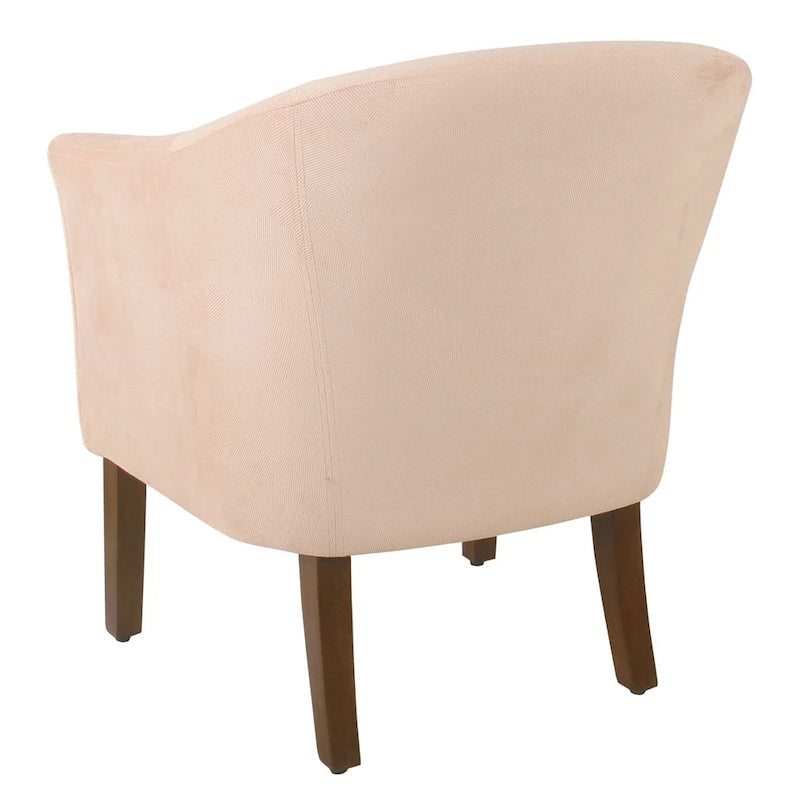 Fauteuil rembourré en forme de tonneau – Style moderne du milieu du siècle, coussin semi-ferme et pieds en bois