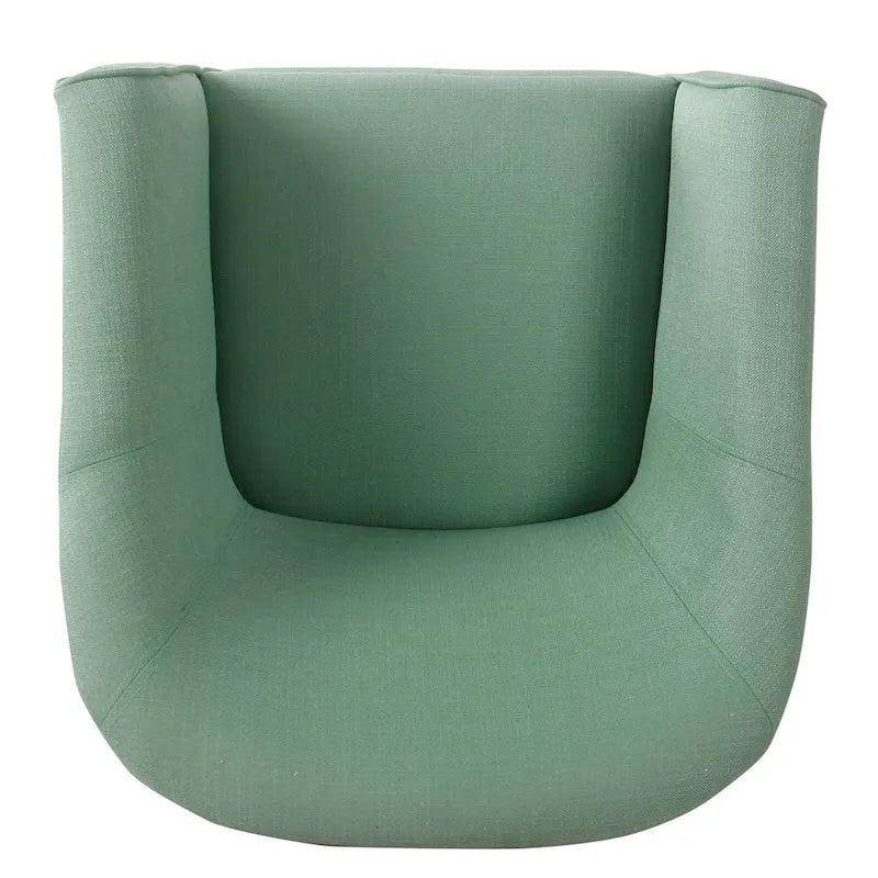 Fauteuil rembourré en forme de tonneau – Style moderne du milieu du siècle, coussin semi-ferme et pieds en bois