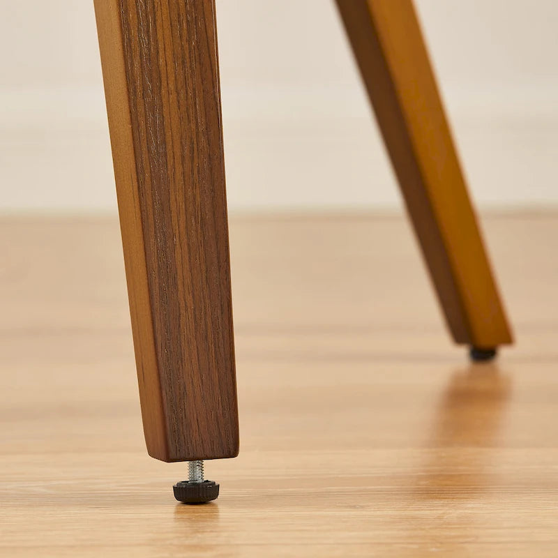 Chaise de salle à manger Mid-Century Modern en bois courbé — Assise rembourrée en similicuir et cadre en bois courbé