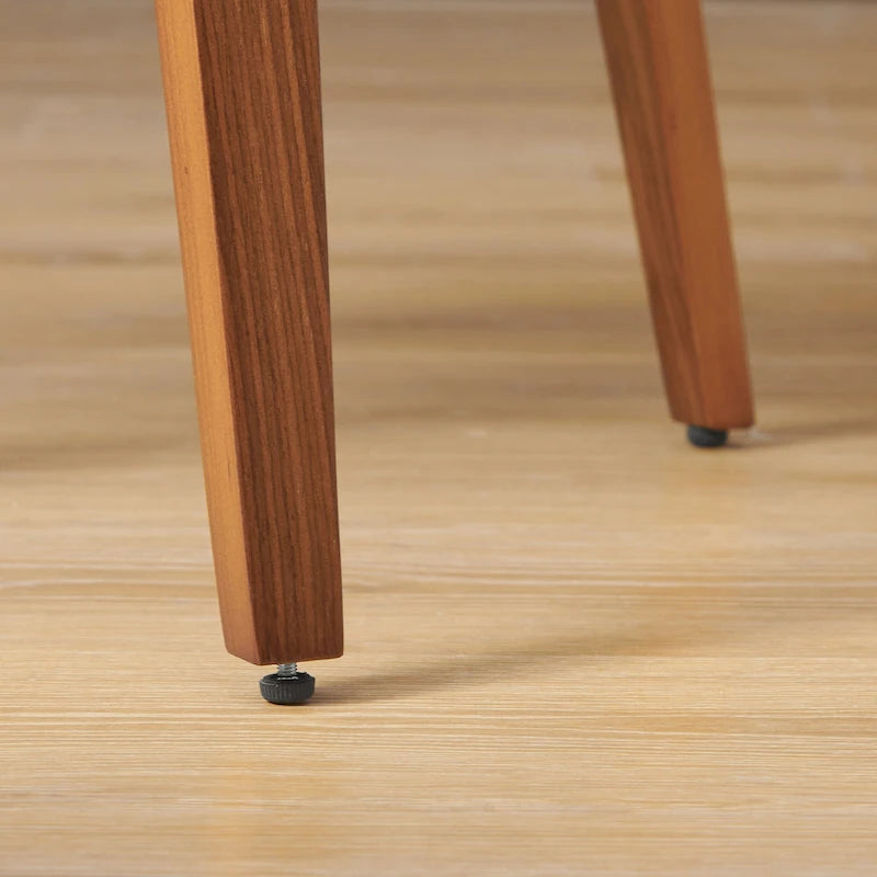 Chaise de salle à manger Mid-Century Modern en bois courbé — Assise rembourrée en similicuir et cadre en bois courbé