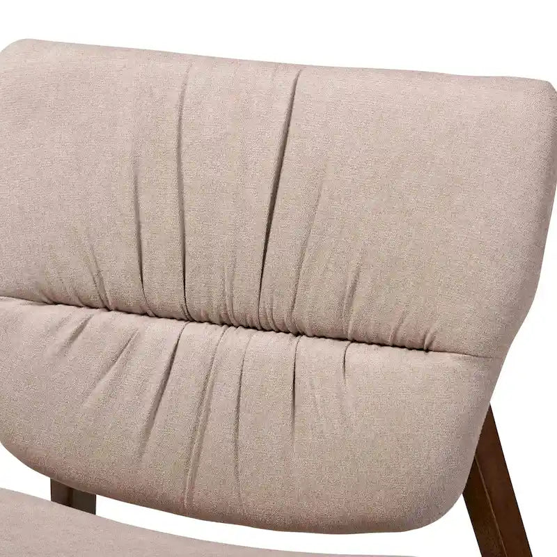 Fauteuil d'appoint Mid-Century Modern avec dossier capitonné et pieds inclinés en bois massif