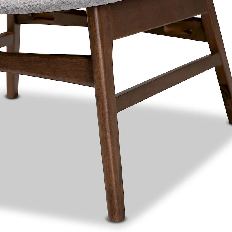 Fauteuil d'appoint Mid-Century Modern avec dossier capitonné et pieds inclinés en bois massif