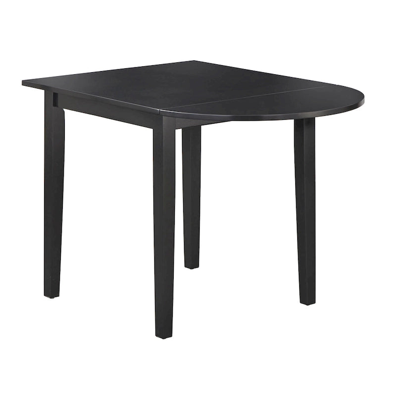 Table à manger à abattants en bois d'hévéa massif — Style ferme moderne, 3 places assises