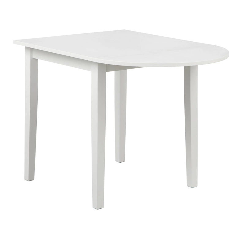 Table à manger à abattants en bois d'hévéa massif — Style ferme moderne, 3 places assises