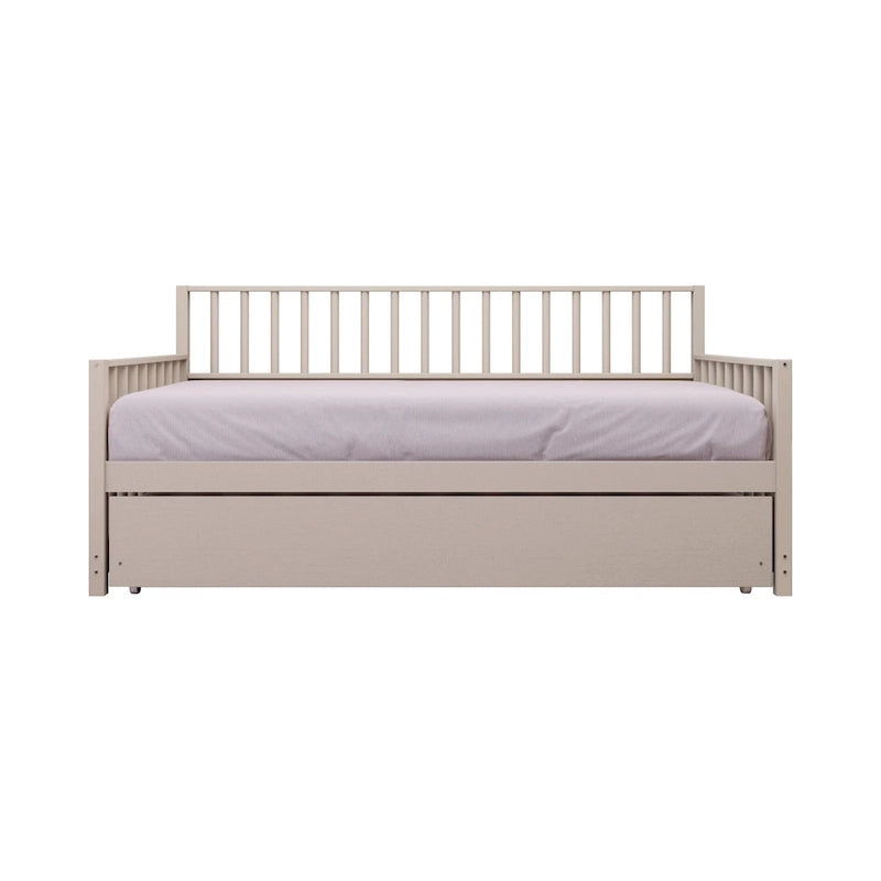 Lit de repos en bois massif de style vintage avec lit gigogne escamotable – Cadre en bois d'hévéa, support à lattes