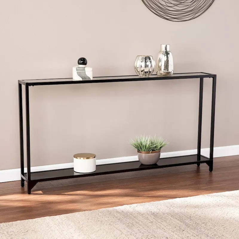 SEI Furniture Glenn Narrow Metal Console Table