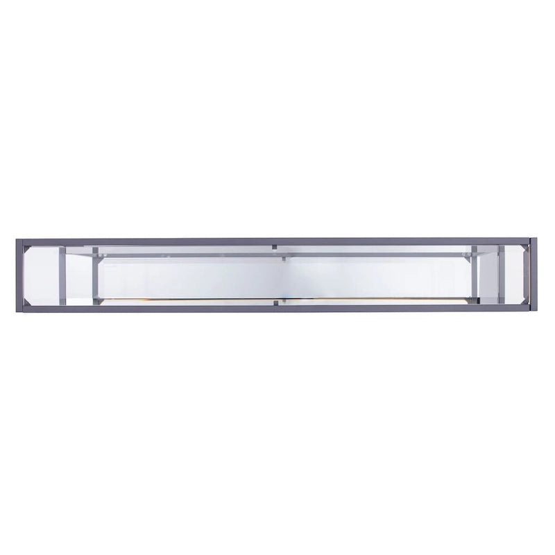 Console étroite en verre trempé et métal — Cadre thermolaqué, finition très brillante