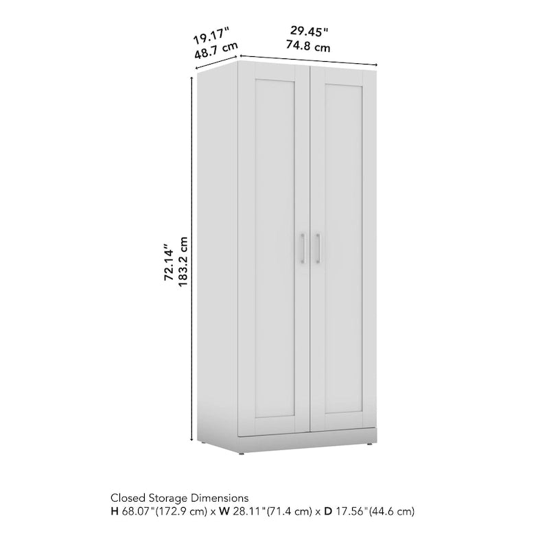 Meuble de rangement haut 30W avec portes et étagères réglables