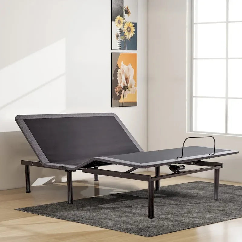 Base de lit électrique réglable avec télécommande sans fil, inclinaison de la tête et des pieds