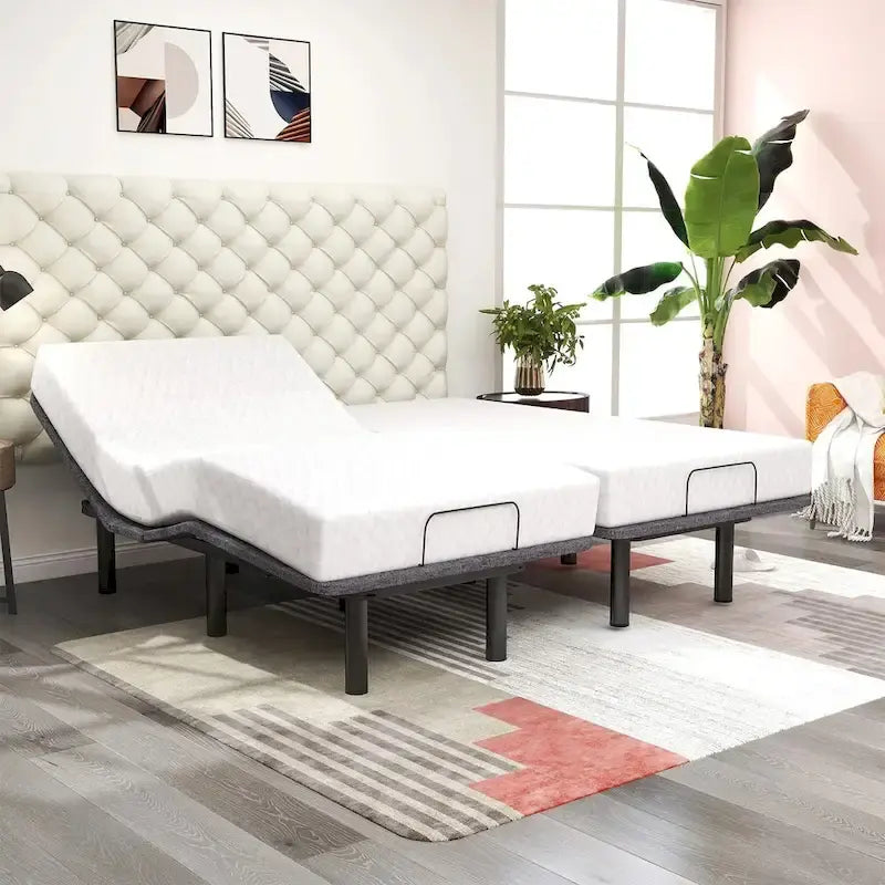 Base de lit électrique réglable avec télécommande sans fil, inclinaison de la tête et des pieds