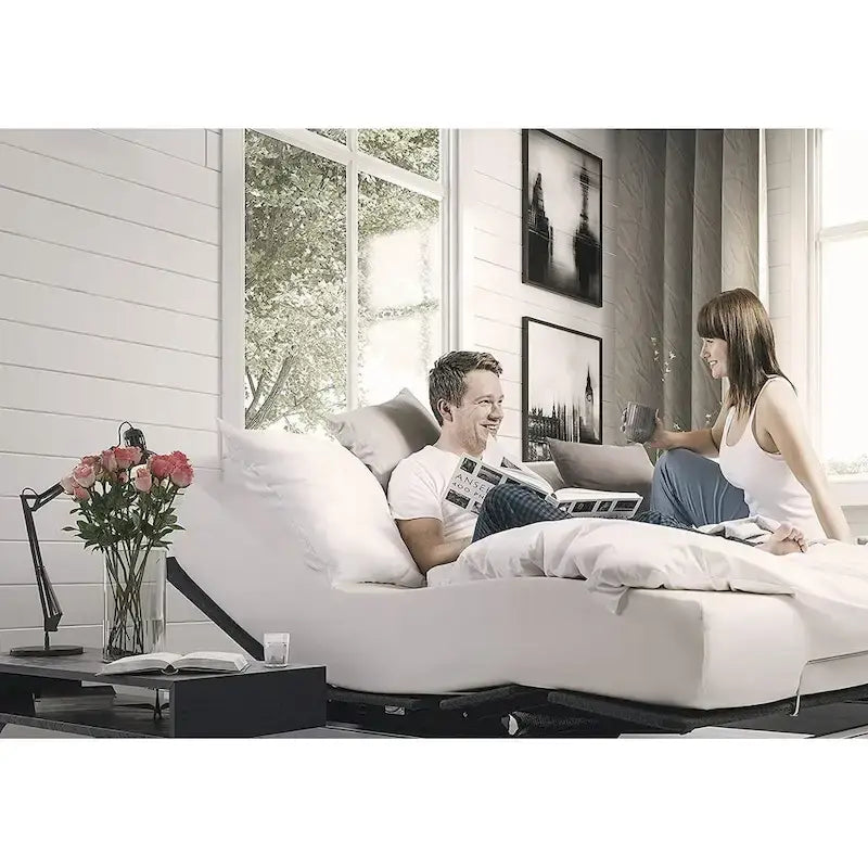 Base de lit électrique réglable avec télécommande sans fil, inclinaison de la tête et des pieds