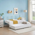 Lit de repos double en métal avec lit gigogne escamotable et rangement sous le lit