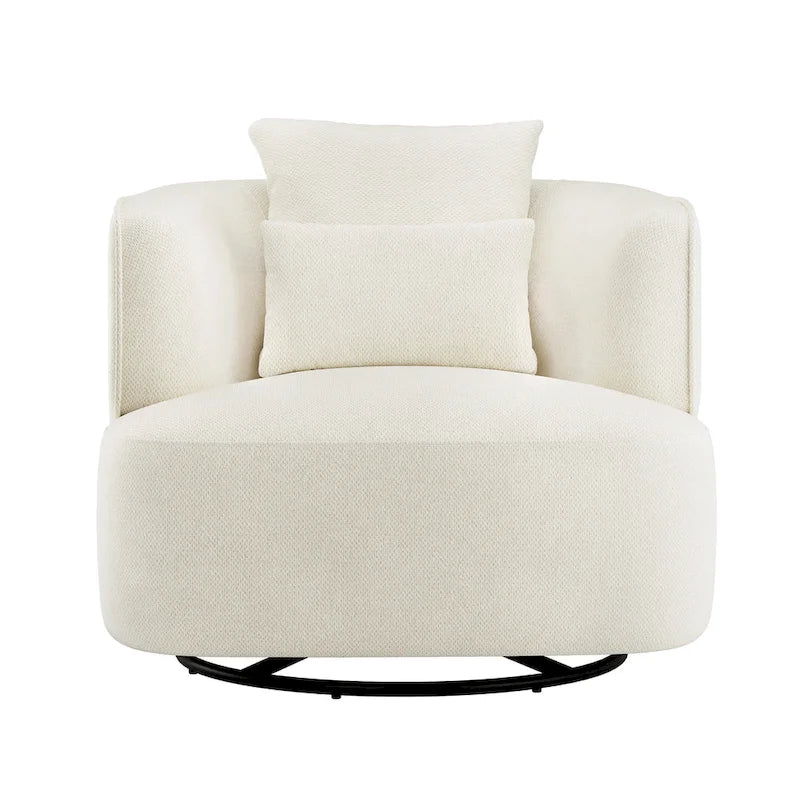 Fauteuil d'appoint pivotant moderne avec rotation à 360° et assise rembourrée