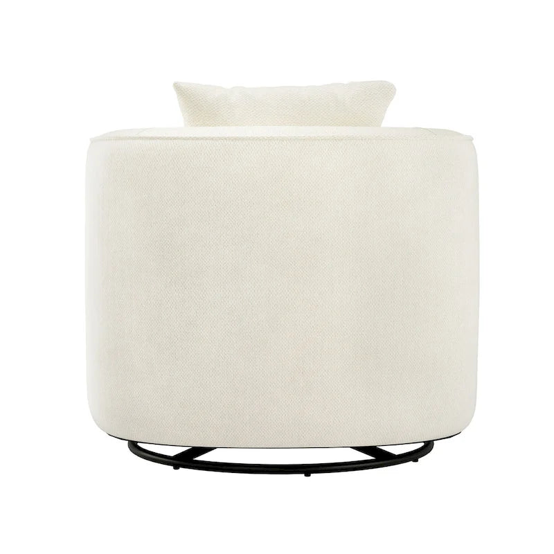 Fauteuil d'appoint pivotant moderne avec rotation à 360° et assise rembourrée