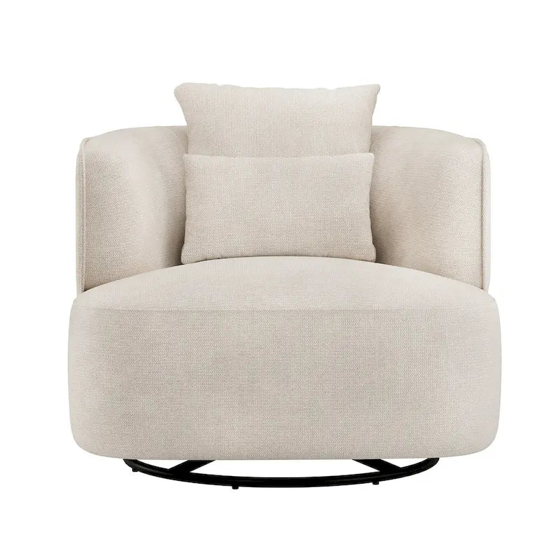 Fauteuil d'appoint pivotant moderne avec rotation à 360° et assise rembourrée