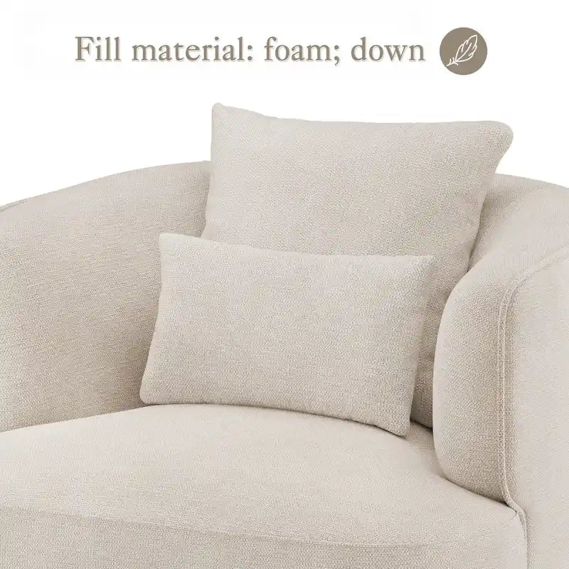 Fauteuil d'appoint pivotant moderne avec rotation à 360° et assise rembourrée