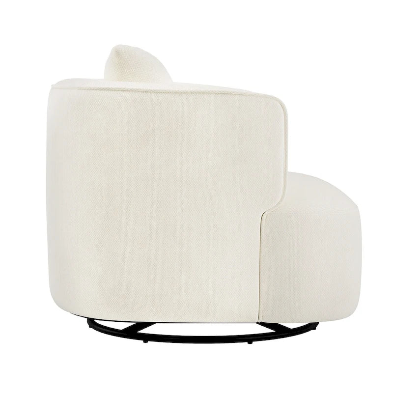 Fauteuil d'appoint pivotant moderne avec rotation à 360° et assise rembourrée