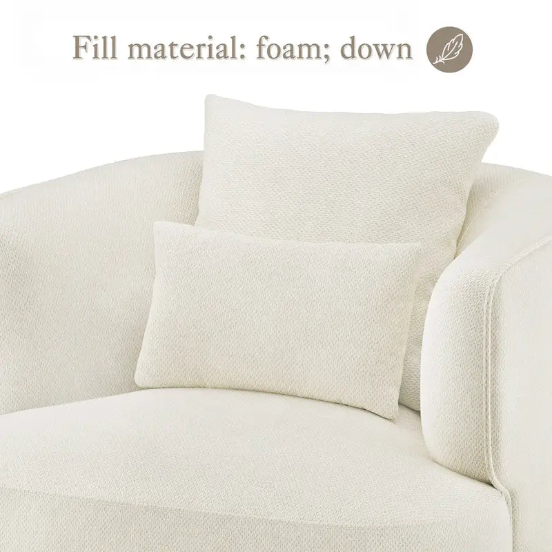Fauteuil d'appoint pivotant moderne avec rotation à 360° et assise rembourrée