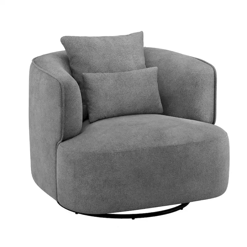 Fauteuil d'appoint pivotant moderne avec rotation à 360° et assise rembourrée