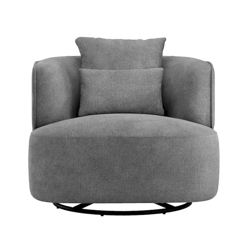 Fauteuil d'appoint pivotant moderne avec rotation à 360° et assise rembourrée