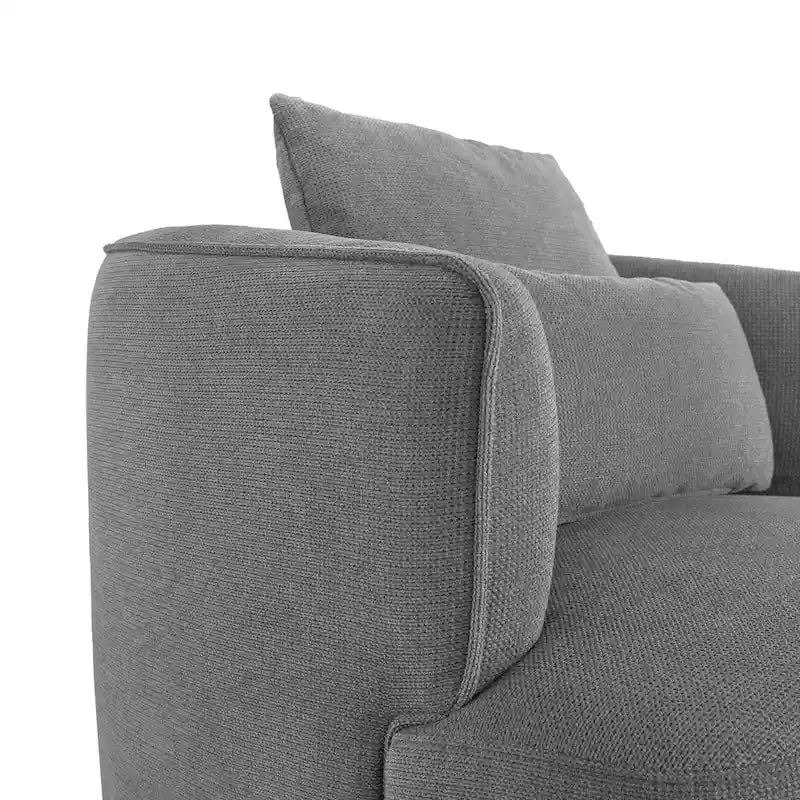 Fauteuil d'appoint pivotant moderne avec rotation à 360° et assise rembourrée