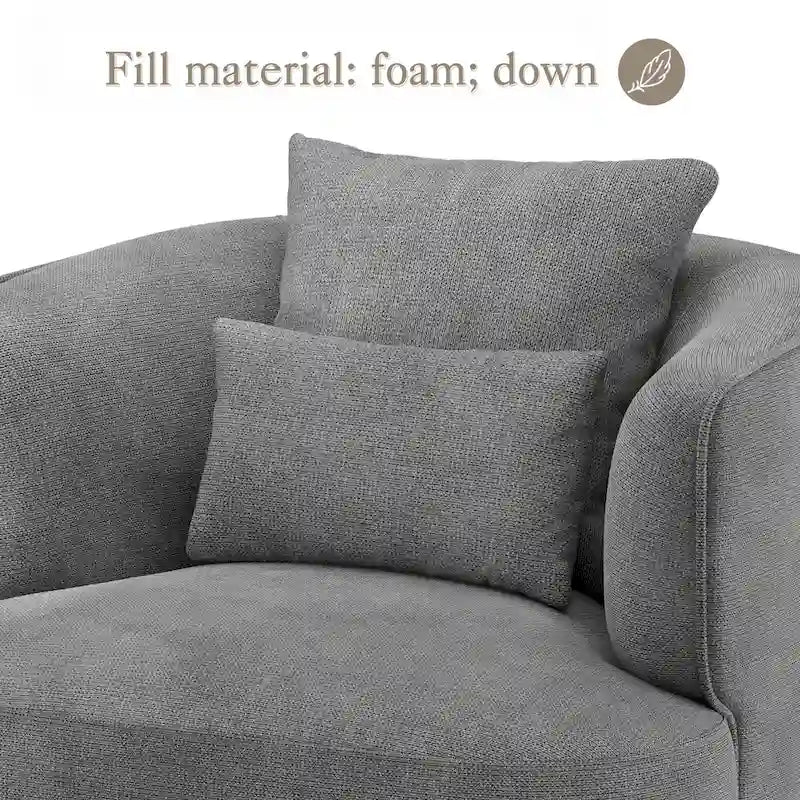Fauteuil d'appoint pivotant moderne avec rotation à 360° et assise rembourrée