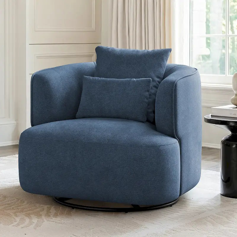 Fauteuil d'appoint pivotant moderne avec rotation à 360° et assise rembourrée
